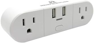 Reno Supplies Smart WiFi Plug with 2 USB Ports,15A 1875W, Smart Outlet for Smart Life App, Alexa, Google Home, No Hub Required, FCC Certified, 2.4G Hz WiFi Only (Pack of 1, 2 USB Ports)
