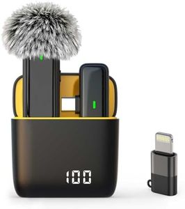 TXTUNE Lapel Microphone Wireless for Android Phone - Professional Lavalier Microphone USB C for iPhone 15 iPad, Noise Cancelling Clip On Mic for Video Recording Vlogging, 24H Charging Case