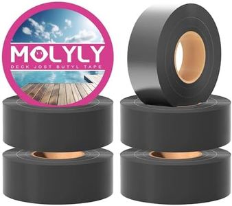 MOLYLY Deck Joist Tape 1-5/8" x 50', 6pack Butyl Joist Tape for Decking - Durable and Waterproof Deck Tape for decking, Repairing Roofs, Doors, Beams, and More