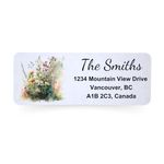 Set of 150 Self Adhesive Personalized Water Colour Wildflowers Return Address Labels, Water Colour Style, Recycled Paper Labels, Custom Labels for Postage