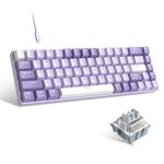 MageGee Portable 60% Gaming Mechanical Keyboard, Minimalist MK-Box RGB Backlit Compact 68 Keys Wired Office Keyboard with Blue Whale Switch for Windows Laptop PC Mac Convenient(Purple & Purple)