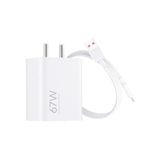 Mi Xiaomi Original 67W Fast Charger Combo/Rapid Charging with Qualcomm Quick Charge 3.0. Includes USB Type-C 6A Fast Charge Cable. Compatable with mobiles, laptops, and Power Banks (White)