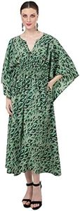 Miss Lavish London Abiti da donna caftani, S-3XL, da regolare a taglie forti, Leopardo verde 175, XL