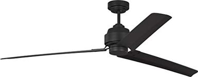 Monte Carlo 3ARR68MBK Arcade 68" Ceiling Fan with Remote, 3 Blades, Midnight Black