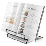 Book Stand Foldable Cookbook Stands Holders for Kitchen Counter,Portable Book Holder Stand for Reading Hands Free(Black)
