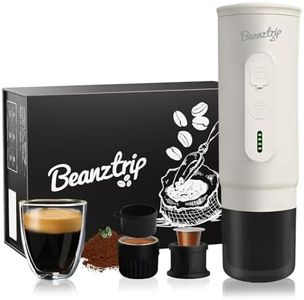 BeanzTrip H02 PRO Portable Electric Espresso Maker, Small Coffee Machine Compatible with Nespresso Capsule Original Pods & Ground Coffee, Mini Travel Size for Camping, Hiking, RV, Office, w/Gift Box