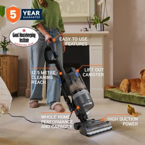 Vax LiftOut Pet Upright Bagless Vacuum Cleaner – Lightweight, Handheld, Graphite/Blue
