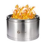 Portable Smokeless Fire Pit for Outdoors - Bonfire Pit with Stainless Steel Insert, Wood Burning - Ideal for Patio, Camping, Garden, Picnic, and Backyard Cooking