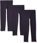 Hanes Little Girls' Leggings (Pack of 3), Navy, Small