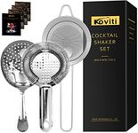 Cocktail Strainer-Stainless Steel Bar Tools Bartender Cocktail Strainer Set:Hawthorne Strainer,Julep Strainer and Conical Fine Mesh Strainer