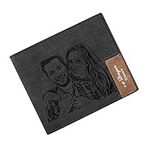 Personalised Wallet for Men, Custom Photo Wallet with RFID Blocking Card for Men Father’s Day Gift (Black)