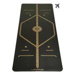 Liforme Travel Yoga mat – Free Yoga Bag, Patented Alignment System, Warrior-like Grip, Non-slip, Eco-friendly and Biodegradable, Ultra-lightweight, Sweat resistant, Long, Wide and Thick (Black & Gold)