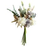 Alynsehom Artificial Fake Flowers Plants Silk Flower Arrangements Wedding Bouquets Decorations Plastic Floral Table Centerpieces for Home Kitchen Garden Party Decor(Purple White)