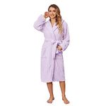 HEARTNICE Fuzzy Soft Robes for Women, Long Plush Hooded Robe Fluffy Warm Bathrobes(Lavender,S/M)