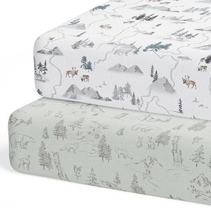 2-Pack Crib Sheet for Standard Crib & Toddler Mattress (Arctic Journey) - Premium Fitted Baby Crib Sheets Neutral - Buttery Soft Cotton Blend - Crib Mattress Sheets Fitted - Baby Bed Sheets