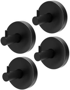 bathiin Suction Cup Hooks for Wreath, 4 Pack, Black