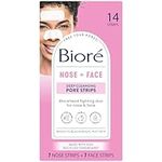 Biore Deep Cleansing Blackhead Remover Nose Strips and Face Pore Strips Combo, Pack of 14