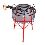 Vaello Campos Catering Paella Kit. Comprising 60cm Gas Burner, 80cm Polished Steel Pan & Reinforced Tripod