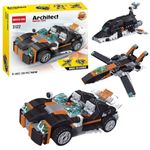 Kawaii Kart | Architect Brick Toys Shadow Racer Magic 36 in 1 Building Blocks Set 256+ Pieces | Vehicles, Animals and Robots Educational Construction Learning Brick STEM DIY Toy for Kids & Adults