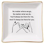 Piudee Friend Gifts for Women Best Friends Ring Jewelry Dish Tray-No Matter Where We Go... I'll Always Be There for You, Friendship Gifts for Female Friend Birthday Christmas Going Away Farewell Gift