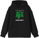 Minecraft Video Game Alpha Youth Boys Black Hooded Sweatshirt