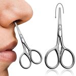 1 Pack Round Tip Nose Hair Scissors, Stainless Steel Safe Round Head Small Scissors Beard Eyebrow Facial Baby Dog Hair Cut Trimming Men and Women