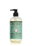 Mrs. Meyer's Clean Day Liquid Hand Soap, Basil, Cruelty Free and Biodegradable Hand Wash Made with Essential Oils, 370 ml Soap Pump Bottle