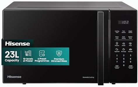 Hisense H23MOBS5HUK Freestanding 23 Litre Digital Microwave, 6 Auto Programmes, Auto Defrost - Black, 16 x 19 x 12 inches (L x W x H)