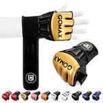 GOMAX MMA Gloves S M L XL Half-Finger Boxing Fight Gloves Sparring Mitts for kickboxing Cage Fighting Mixed Martial Arts Muay Thai workout Punching Bag Training Gloves UFC Gloves (XL, Gold/Black)