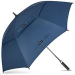 NINEMAX Large Golf Umbrella Windproof Strong 68 Inch,Extra Big Stick Umbrellas Automatic Open - Gents Umbrella Double Canopy (Navy Blue)