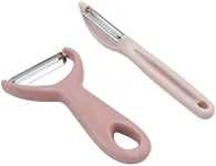 Social Chef 2-Piece Vegetable Peeler Set- Set of 2 Stainless Steel Blade Vegetable Peelers Set - Y Peeler and Swivel Peeler for Peeling Potatoes, Vegetables and Fruits (Pink)