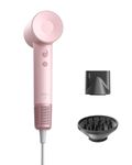 Laifen Hair Dryer SE, Blow Dryer with Diffuser & Nozzle for Curly Hair, 200M Ionic Hair Dryer with 105,000 RPM Low Noise Brushless Motor for High-Speed Drying, for Travel & Home 2024 Upgraded (Pink)