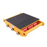 Industrial Machine Skates 6/8/15T Machinery Skate with 360° Rotation Cap Industrial Moving Equipment-Mover Dolly Skate Roller (15T 33000lbs Yellow)