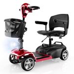 iScooter Mobility Scooters,X-02 Mobility Scooter for Adults,20KM Range 4 Wheel Electric Wheelchair Device with LED Headlight,Basket,Cup Holder and Control Panel,Lightweight Portable,for All Terrain