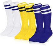 3 Pairs Kids Knee High Soccer Socks