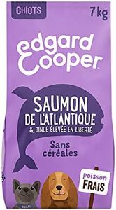 Edgard & Cooper Croquettes Chiot, (Saumon & Dinde, 7kg), sans Céréales, Viande et Poisson Frais et protéines de qualité, Vrais ingrédients pour Chiens, Hypoallergénique, sans sucres ajoutés