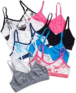 Sweet & Sassy Girls Seamless Training Bra Cami Training Bra Stretch Performance Seamless Bra 9 Pack, Size Medium, Marble