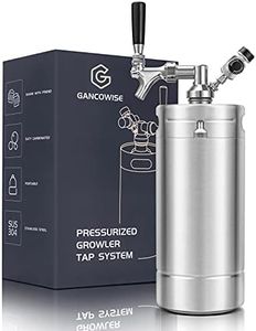 128OZ Mini Keg Growler, Pressurized Home Dispenser System with Self-Closing Design Faucet Keeps Carbonation and Fresh for Homebrew, Craft and Draft Beer