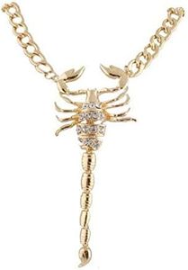 JOTW Goldtone with Clear Iced Out Scorpion Pendant with a 22 Inch Adjustable Link Necklace (B-456)