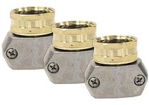 Gilmour 312GARP Brass & Zinc Female Thread Garden Hose Repair | Fits 5/8 and 3/4 inch Hoses - 3 Pack