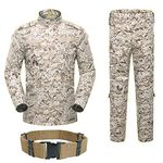 HANSTRONG GEAR Men Tactical BDU Combat Uniform Jacket Shirt & Pants Suit for Army Military Airsoft Paintball Hunting Shooting War Game Desert Digital (Medium) …