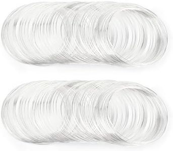 200 Loops Memory Steel Wire for Jewelry Making Supplies, 0.6mm Bangle Bracelet Wire Memory Beading Wire for Art Creation Necklace DIY Crafts Making (Silver)