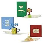 Assorted birthday cards for him and for her, bulk pack of birthday greetings for children kids, pop up prezzie balloons birthday cake, family pack of birthday wishes for everyone