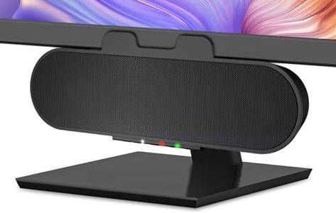 Cyber Acoustics USB & Bluetooth Speaker Bar (CA-2890PRO) USB Powered Speaker with Speakerphone for PC and Bluetooth for Smartphones, Clamps to Monitors up to 2 Inches Thick