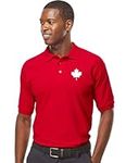 Mens Canada Shirt, Custom Handmade Canada Day Maple Leaf T-shirt for Men L3 (XXL, Polo, Red)