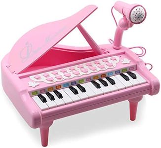 Amy & Benton Giocattolo Pianoforte per Ragazze, per età 36 messi, 24 Tasti, Strumento Musicale elettronico educativo Rosa con Microfono, Regalo di apprendimento per Bambini Piccoli