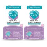 Health & Her Fertility and Conception Plus Advanced Prenatal Vitamins for Women with 1g Inositol, Folic Acid, Selenium, B12, Zinc & Magnesium, Vegan & Gluten Free (2 Month Supply)