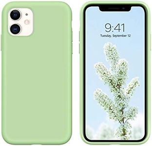 DUEDUE for iPhone 11 Case Liquid Silicone Slim Cover with Microfiber Lining Shockproof Protective Phone Case for iPhone 11 6.1 inch Matcha Green