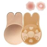 Women Lift Nipplecovers Self Adhesive Strapless Backless Invisible Sticky Push Up Bra Breast（2 Pairs） (C/D Cup, Beige)