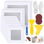 12 PCS 4/6/8 Inch Wall Repair Patch Kit, Aluminum Mesh Dry Wall Hole Repair Patch with Scraper Sandpapers Gloves Heavy Duty Wall Repair for Large Holes Quick Fixes